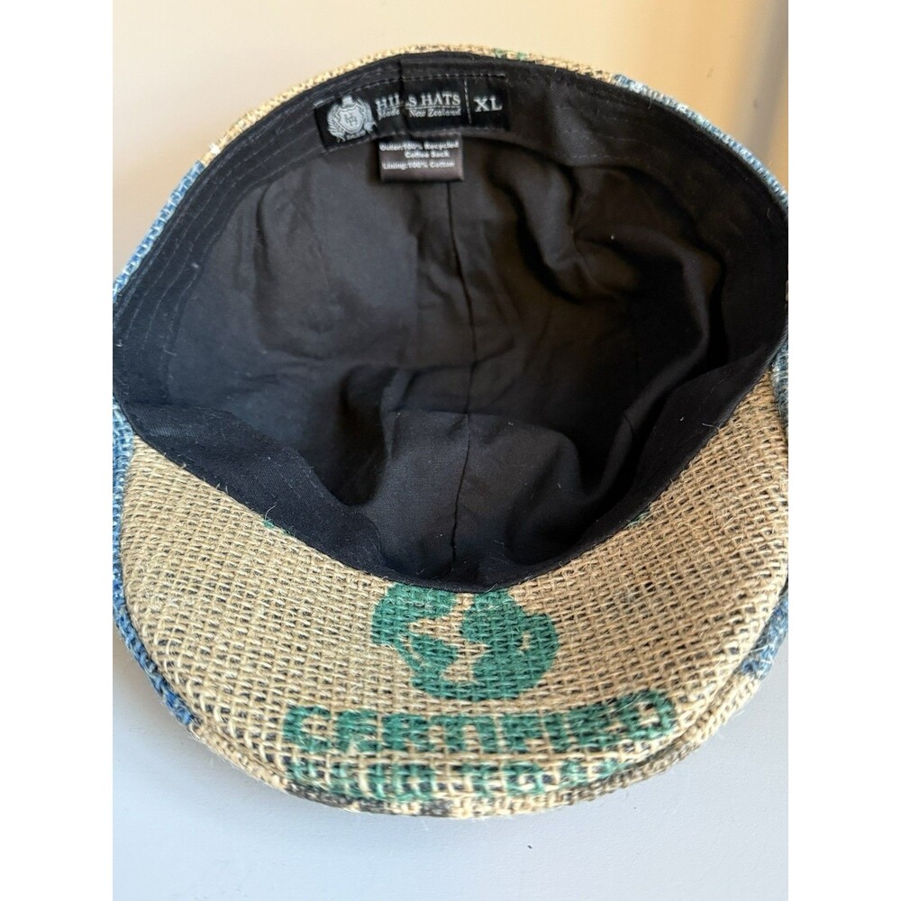 Hills Hats XL Flat Cap Ivy Newsboy Jute Burlap Coffee Sack Made NZ Eco Vintage - Picture 6 of 6